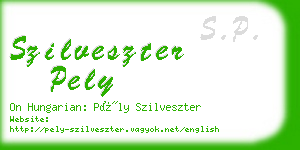 szilveszter pely business card